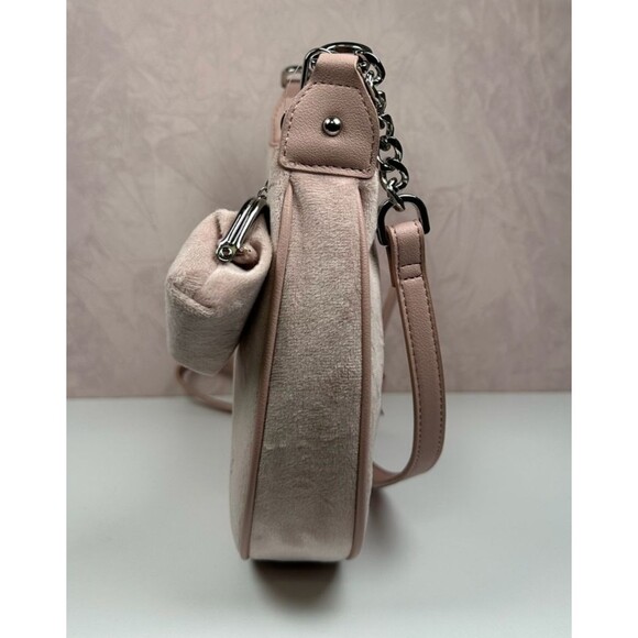 Juicy Couture Delightful Crossbody Dusty Blush  Rhinestone Bow Coin Pouch NWT - Picture 11 of 16
